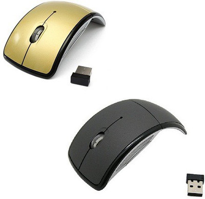 

VU4 Set Of 2 2.4Ghz Foldable ARC Wireless Optical Gaming Mouse(USB 2.0, Gold, Black)