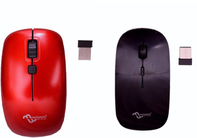 

multybyte Wireless mouse Red and Black combo Wireless Optical Gaming Mouse(2.4GHz Wireless, Red and Black)