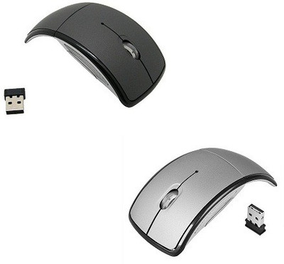 

VU4 Set Of 2 2.4Ghz Foldable ARC Wireless Optical Gaming Mouse(USB 2.0, Silver, Black)