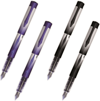 

Platignum Tixx Plastic Non-Refillable 2 Black Ink & 2 Blue Ink Fountain Pen(Pack of 4)