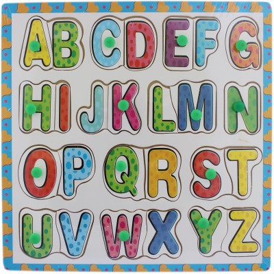 

Tootpado Wooden Alphabet Puzzle Board With Peg Knobs - (1TNG84)(Multicolor)