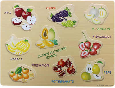 

Shoppernation Wooden Fruit Puzzle Picture Board With Peg Knobs(9 Pieces)