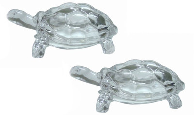 

Lovato Crystal Tortoise Showpiece set Decorative Showpiece - 5 cm(Crystal, White)