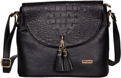 

aaimfa Women Casual Black PU Sling Bag