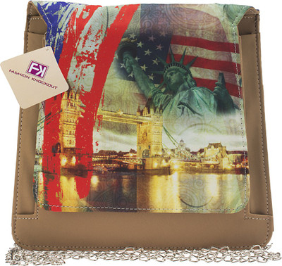 

Fashion Knockout Women Casual Beige PU Sling Bag