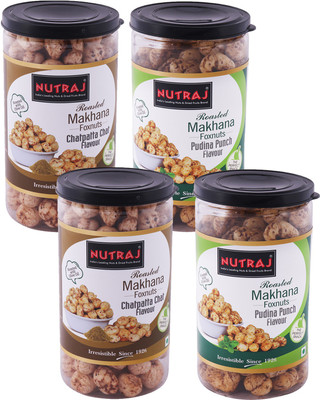 Nutraj Chatpata Chaat & Pudina Punch Roasted Makhana 70 gm Each (Pack of 4)(280 g, Pack of 4)