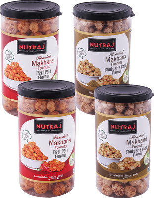 

Nutraj Peri Peri & Chatpata Chaat Roasted Makhana 70gm Each (Pack of 4)(280 g, Pack of 4)
