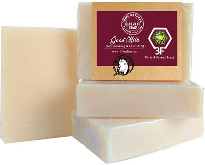 3F Handmade Soap Goat & Milk Bar Pack of 4(400 g, Pack of 4)