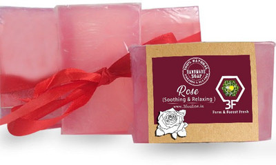 

3F Handmade Rose Soap Bar(400 g, Pack of 4)