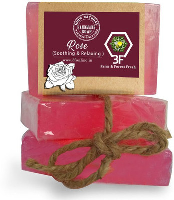 

3F Handmade Rose Soap Bar(300 g, Pack of 3)