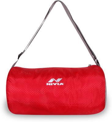 

Nivia Basic Duffle Bag Gym(Red, Kit Bag, Red grey