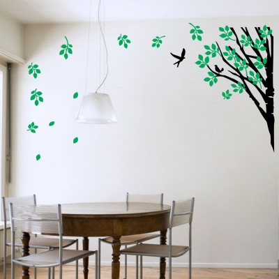 StickerYard 91 cm Tree With Birds Self Adhesive Sticker(Pack of 1)