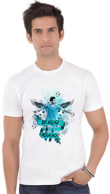 FANNZILA Printed Men Round Neck Reversible White T-Shirt