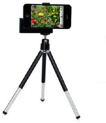 Rewy Adjustable Mini Camera Mobile Phone Stand Clip Bracket Holder And Tripod Tripod(Black, Supports Up to 1000 g)
