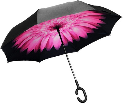 

Perfect Pricee Double Layer Inverted Reversible No Drip Rain Umbrella with C shape Handle for Car Umbrella(Multicolor)