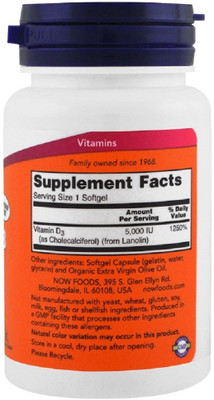 

Now Foods Now Foods, Vitamin D-3, 5,000 IU(240 mg)