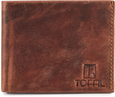 

Toffil Men Brown Genuine Leather Wallet(8 Card Slots)