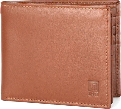 

U+N Men Tan Genuine Leather Wallet(8 Card Slots)