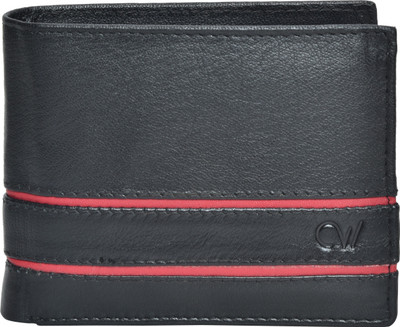 

CLOUD WOODS Men Black Genuine Leather Wallet(8 Card Slots), Black_316