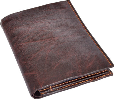 

OHM New York Men Brown Genuine Leather Wallet(12 Card Slots)