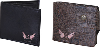Martell Men Brown Artificial Leather Wallet(4 Card Slots), Black
