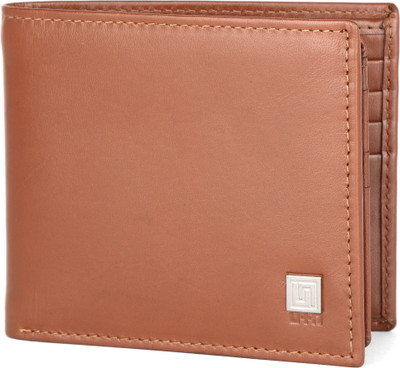 

U+N Men Tan Genuine Leather Wallet(8 Card Slots)