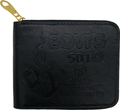 Bagzar Men Black Artificial Leather Wallet(4 Card Slots), Bovi's black 501