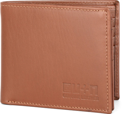 

U+N Men Tan Genuine Leather Wallet(8 Card Slots)