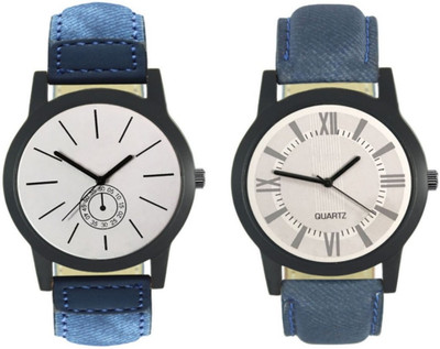 

Elife 410-421 Stylish New Collection Combo Watch With Round Dial And Leather Strap Watch - For Men