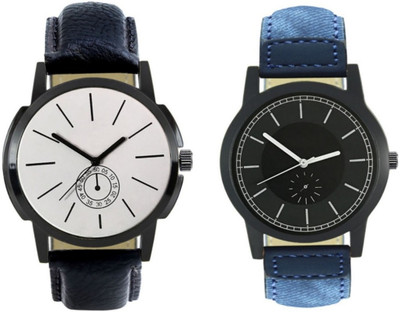 

E-SMART 408-415 Stylish New Collection Combo Watch With Round Dial And Leather Strap Watch - For Men