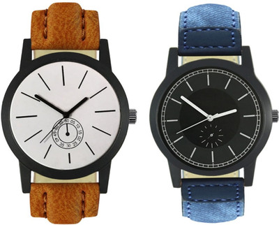 

Elife 412-415 Stylish New Collection Combo Watch With Round Dial And Leather Strap Watch - For Men
