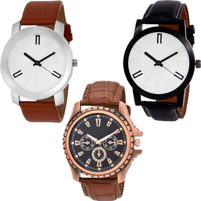 

OpenDeal Combo Pack 3 New Stylish Designer Leather Belt Watch For Boys & Girls OD-N35 Watch - For Men & Women