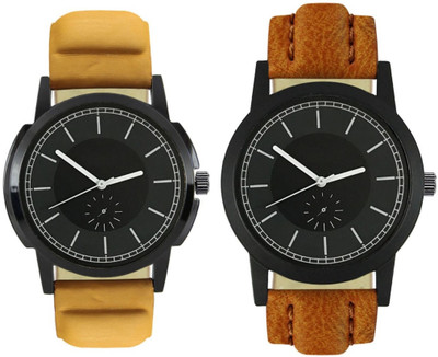 

E-SMART 414-417 Stylish New Collection Combo Watch With Round Dial And Leather Strap Watch - For Men