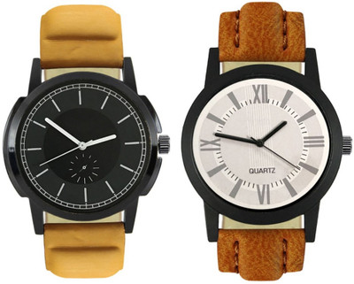 

Elife 414-422 Stylish New Collection Combo Watch With Round Dial And Leather Strap Watch - For Men