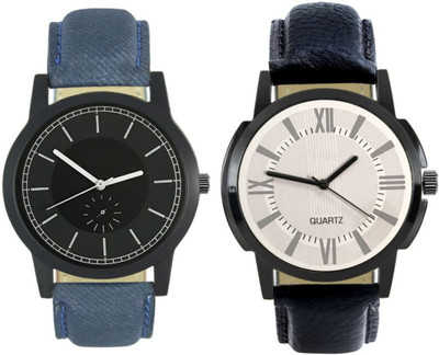 

E-SMART 416-418 Stylish New Collection Combo Watch With Round Dial And Leather Strap Watch - For Men