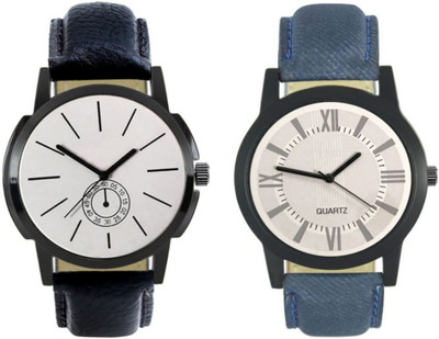 

E-SMART 408-421 Stylish New Collection Combo Watch With Round Dial And Leather Strap Watch - For Men