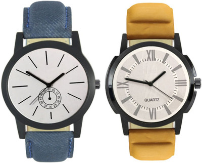 

E-SMART 411-419 Stylish New Collection Combo Watch With Round Dial And Leather Strap Watch - For Men