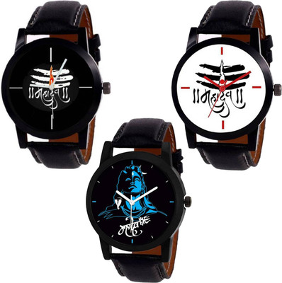 

OpenDeal Combo Pack 3 New Stylish Designer Leather Belt Watch For Boys & Girls OD-N29 Watch - For Men