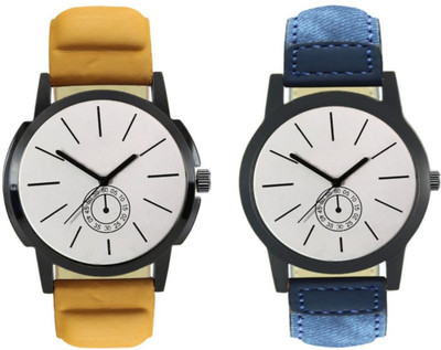 

E-SMART 409-410 Stylish New Collection Combo Watch With Round Dial And Leather Strap Watch - For Men