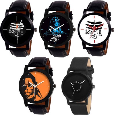 

Zebra Combo Pack 5 Best Stylish Designer Leather Belt Watch For Boys & Girls ZB-N50 Watch - For Men & Women