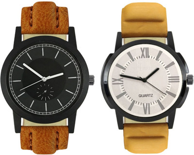 

E-SMART 417-419 Stylish New Collection Combo Watch With Round Dial And Leather Strap Watch - For Men