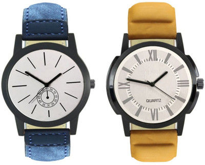 

CelAura 410-419 Stylish New Collection Combo Watch With Round Dial And Leather Strap Watch - For Men