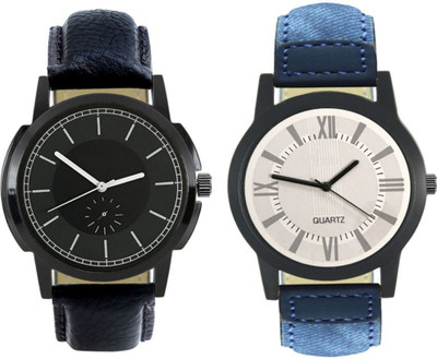 

E-SMART 413-420 Stylish New Collection Combo Watch With Round Dial And Leather Strap Watch - For Men