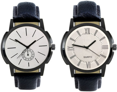 

E-SMART 408-418 Stylish New Collection Combo Watch With Round Dial And Leather Strap Watch - For Men