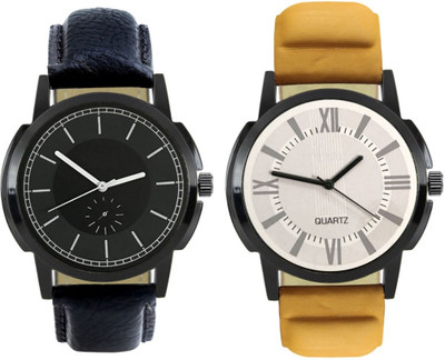

E-SMART 413-419 Stylish New Collection Combo Watch With Round Dial And Leather Strap Watch - For Men