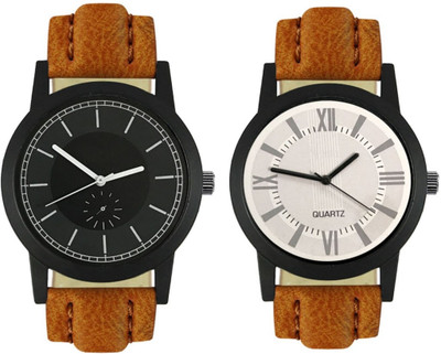 

CelAura 417-422 Stylish New Collection Combo Watch With Round Dial And Leather Strap Watch - For Men
