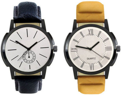 

Elife 408-419 Stylish New Collection Combo Watch With Round Dial And Leather Strap Watch - For Men