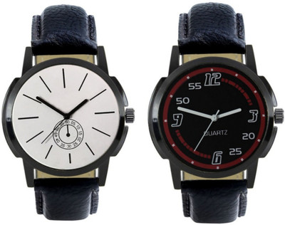 

E-SMART 408-423 Stylish New Collection Combo Watch With Round Dial And Leather Strap Watch - For Men