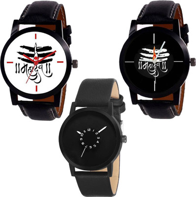 

Zebra Combo Pack 3 Best Stylish Designer Leather Belt Watch For Boys & Girls ZB-N34 Watch - For Men