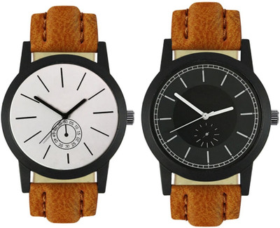 

E-SMART 412-417 Stylish New Collection Combo Watch With Round Dial And Leather Strap Watch - For Men